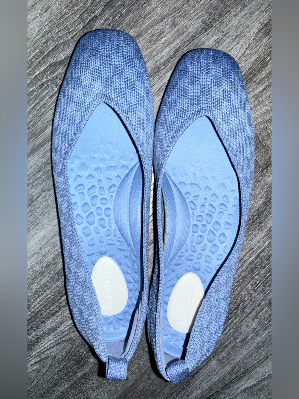 Burudani Denim Blue Knit Ballet Flats  Comfort with every step 8 new